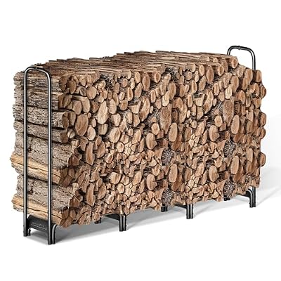 Mars Explo Firewood Rack 6ft, Heavy Duty Fire Wood Storage Racks for Indoor & Outdoor, Metal Log Holders for Firewood?Fireplace Wood Pile Storage Stacker Organizer, Black