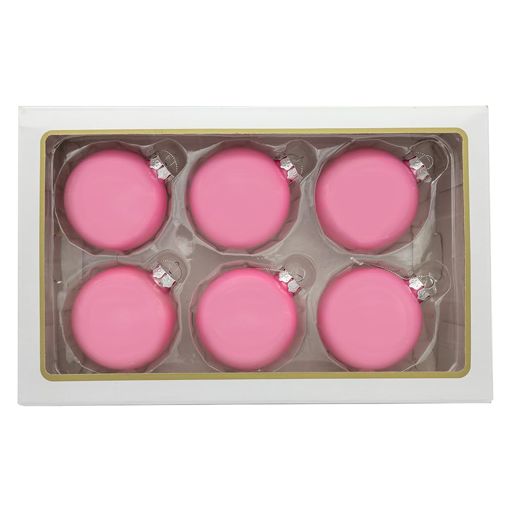 Boule en verre nacré rose Kurt Adler 80 mm pour une décoration de sapin raffinée