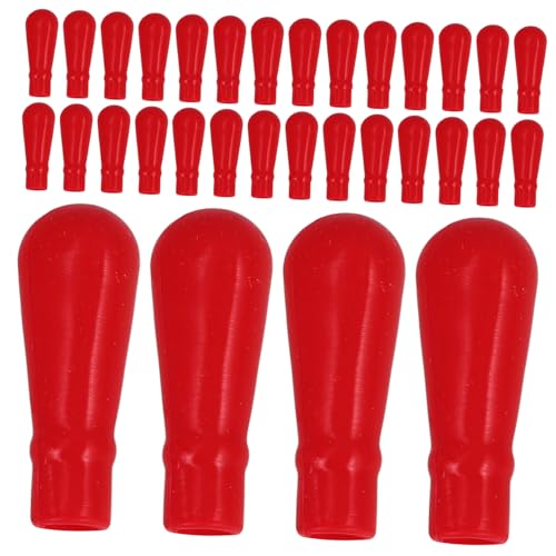 KICHOUSE 50pcs Silicone Tube Stopper Cap Pipette Plug for Laboratory Reusable Pipette Bulb Caps Bright Design