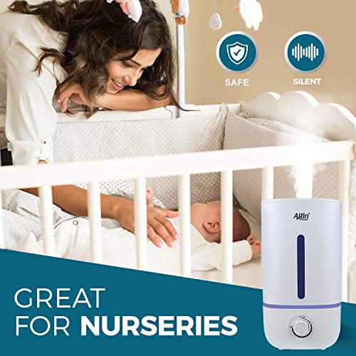 Image of Allin Exporters J2023 Ultrasonic Humidifier Cool Mist Air Purifier for Dryness, Cold & Cough Large Capacity for Room, Baby, Plants, Bedroom (1 Year Warranty) (4.3L)