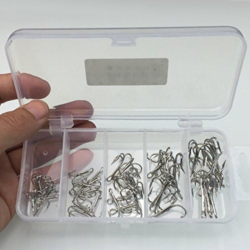 OriGlam 50pcs Fishing Treble Hooks Kit, High Carbon Steel Fishing Hook - Image 4