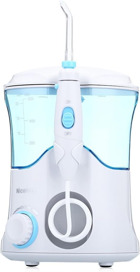 Amandy Water Flosser FC169 with 7 Multifunctional Tips 10 Pressure Adjustment 600ml Water Tank Capacity and 360 Rotating Noozle for Family
