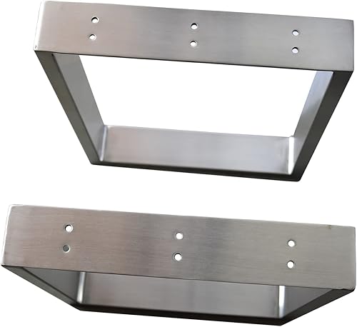 Miniatura 2 de Juego de 2 patas rectangulares de acero inoxidable de 16 pulgadas, patas de mesa de centro de metal resistente, patas de mesa de café, patas de mesa