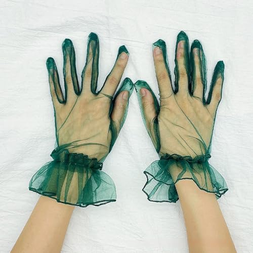 Women's Short Mesh Gloves for Wedding Full Finger Bridal Party Evening Gloves3