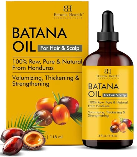 Botanic Hearth Batana Oil for Hair Growth | 118 ML |Natural Unrefined & Organic Sourced from Honduras - Enhances Hair Thickness Prevents Hair Loss Repairs Damaged Hair for Men & Women