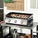 Outsunny Gas Plancha Barbecue Grill with 3 Stainless Steel Burner, 7.5kW, Portable Tabletop Gas BBQ with Non-Stick Griddle and Lid for Camping Picnic Garden Party Festival