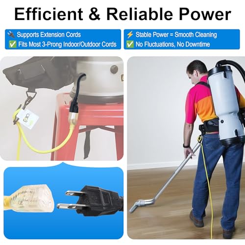 Image of Dreyoo 2 Pack 100641 Power Cord Parts Compatible with ProTeam Backpack Vacuum, Pigtail 3 Wire, w /Nut & Washer, Cord Accessories Compatible with Coach /Mega /Aviation Vac, LineVacer, QuietPro, ULPA