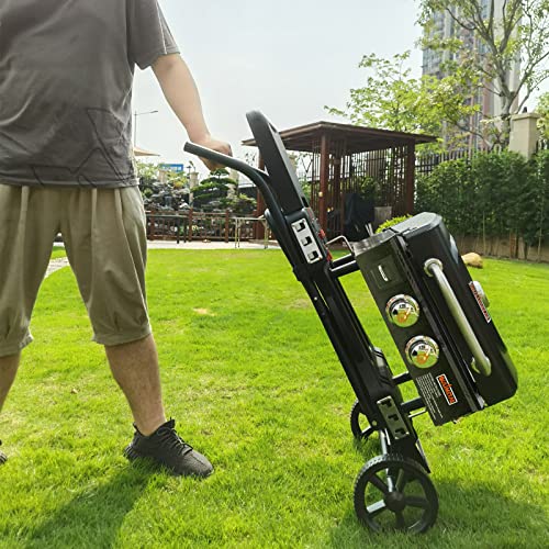 Qulimetal Portable Grill Cart & Griddle Stand And Portable Table Top Griddle, 22 Inch 2-Burner Propane Gas Flat Top Grill With Hood, 24,000 Btus Camping Grill With Carry Bag #TOP7