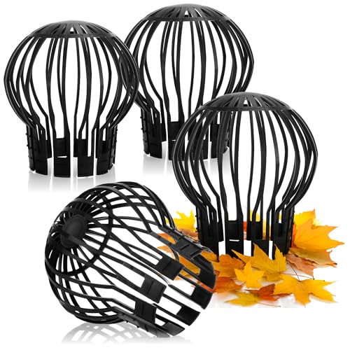 com-four® 4X Protección de canalón para Hojas y Ramas tamiz para atrapar Hojas, Ø Aprox. 13,2 x 14,5 cm (Conjunto 6 - Protección de bajante 4X)
