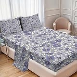 Set Includes 4 Pcs - 1 x full size sheet (54" wide X 75" long) + 1 x flat sheet (96 inches long x 81 inches wide) + 2 x pillow shams (30" wide X 20" long) Made from - 100% premium microfiber, this sheet set with shams is super soft, highly functional...