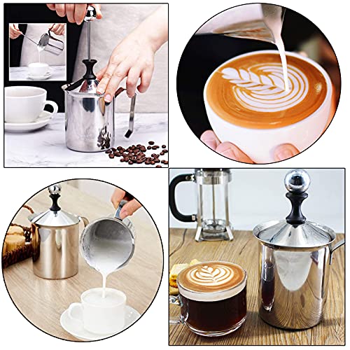 Handmatige Roestvrijstalen Melkopschuimer Handmatig Melkschuim Melkopschuimer Melkschuim Cappuccino 1 Set… - Afbeelding 5