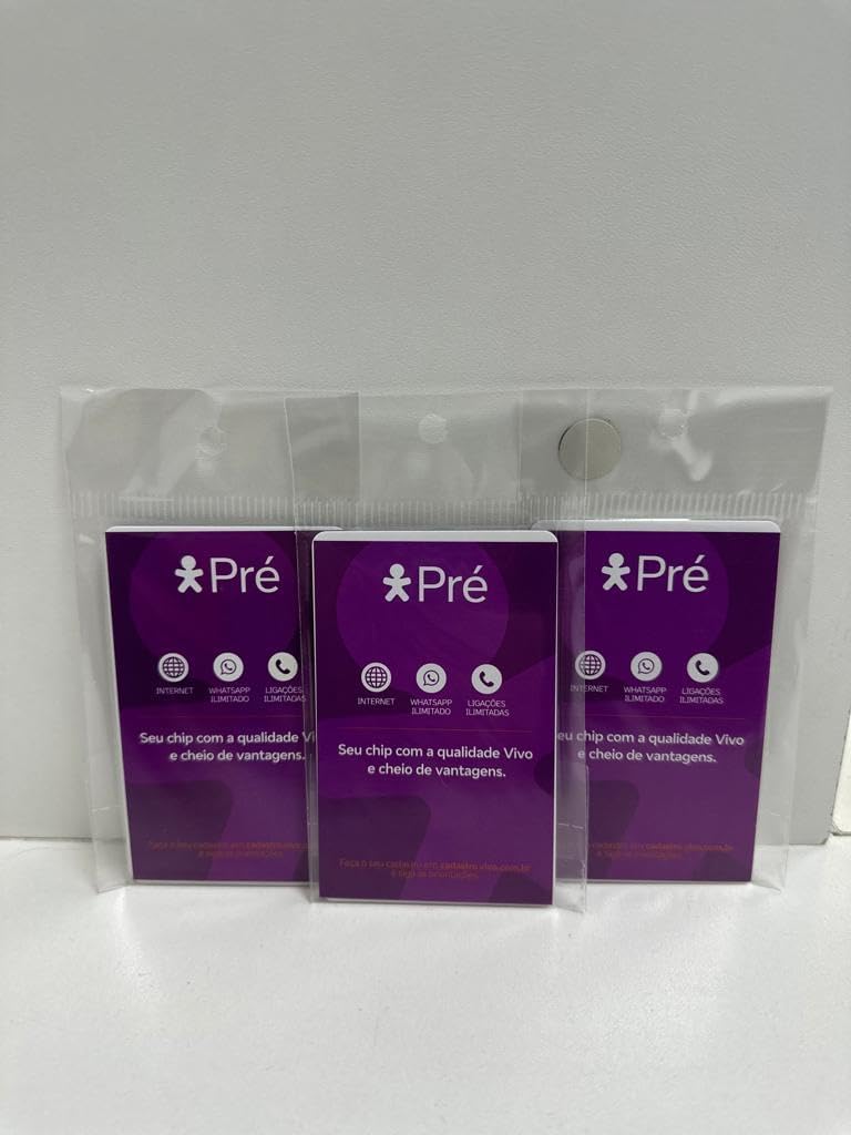 Chip Vivo Pré Kit 5: 1 sem recarga + 4 c/ $10 Recarga