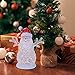 pearlstar Small Christmas Figurines with Color Changing LED Light Battery Operated for Table Decoration Set of 3 Acrylic Ornaments,4.5inch Reindeer, Santa, Snowman