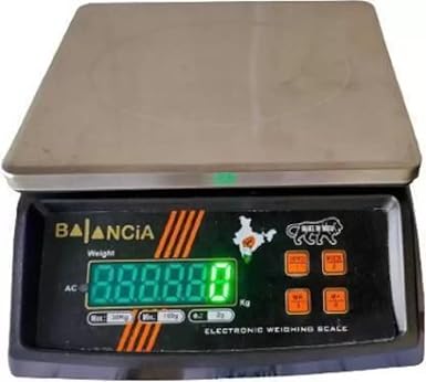 Balancia 30kg Steel Plate Double Display Weight Machine For Kitchen/Shop With Power Adapter electronic vajan kata taraju (BLACK)