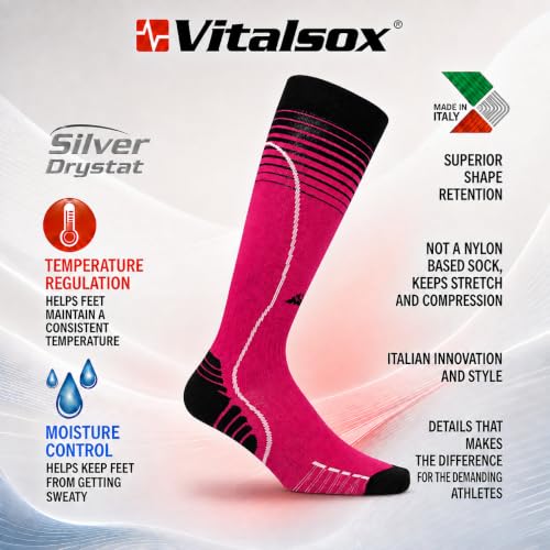 Image of Vitalsox Performance Stripe Graduated Compression Socks, Boosts Performance, Stimulates Circulation