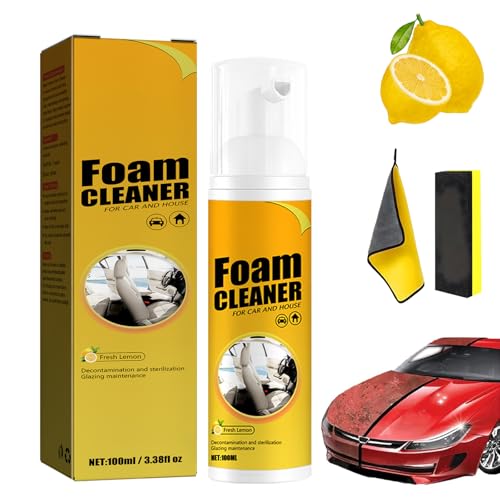 Easy Glow Magic Foam Cleaner, Foam Cleaner Spray Car, Multi-Purpose Foam Cleaner, No Flushing Car Upholstery Cleaner, Car Foam Cleaner, Multifunctional, Foam Cleaner for Car and House (1, 100ml)