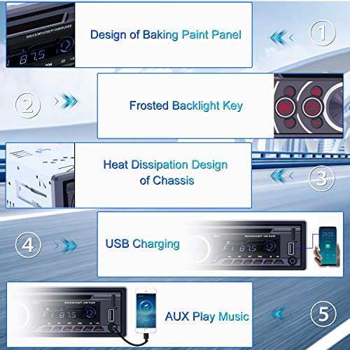 Single Din Car Radio Cd Player, Car Dvd Player With Bluetooth Hands-Free Calling Car Stereo Mp3 Car Player With Video Output, Vcd, Dvd, Aux, Rca,Usb, Mp3, Fm Radio + Remote Control+32G Sd #TOP4