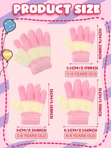 SATINIOR 5 Pairs Kids Gloves Full Fingers Knitted Warm Gloves Winter Mittens for Little Boys and Girls Daily Supplies3
