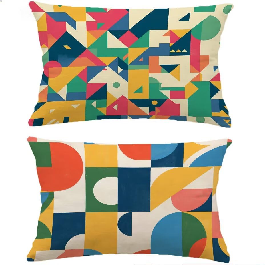 Funda de cojín lumbar exterior impermeable 40x60 set de 2 jardín 2
