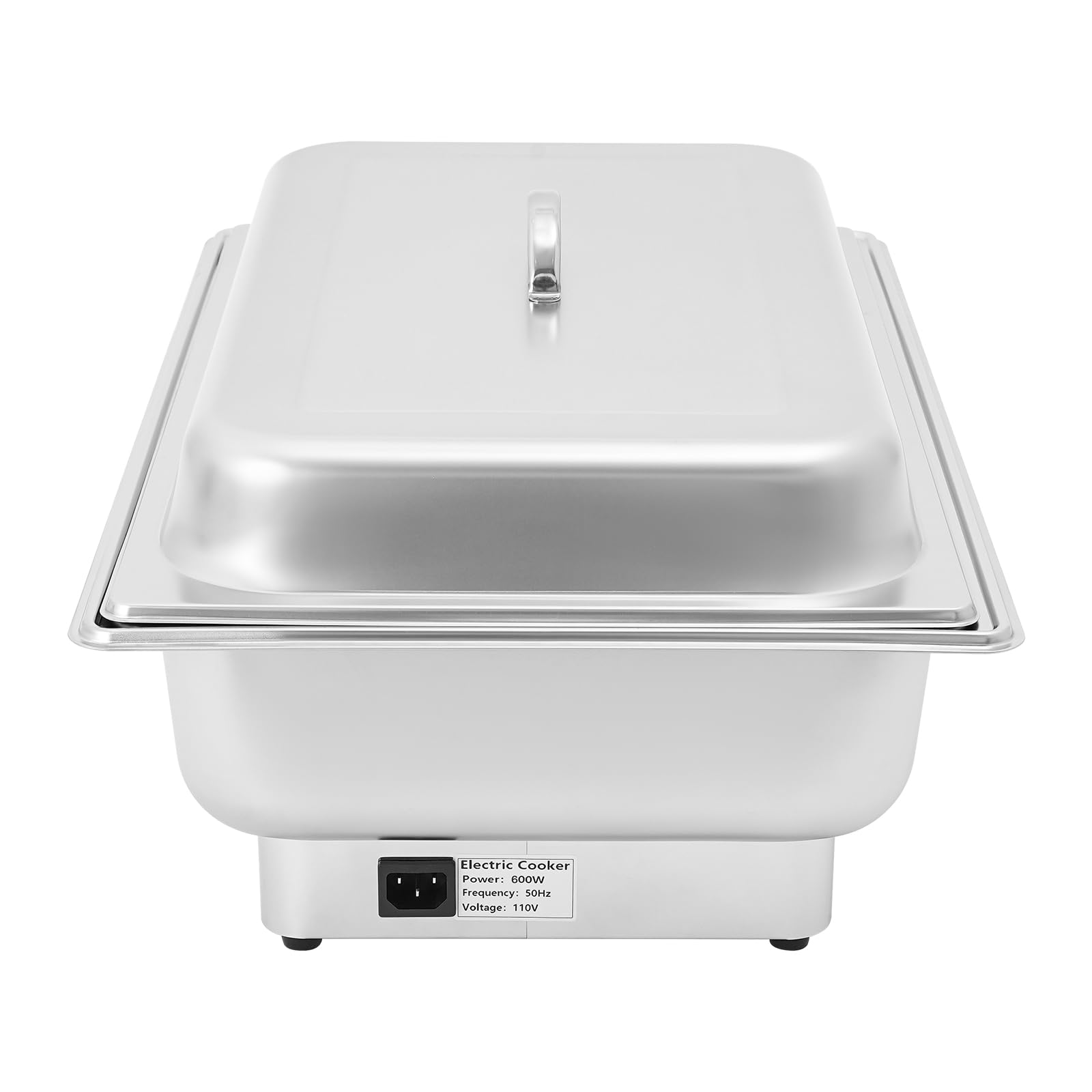 Chafing Dish Buffet Set da 9 l, server a buffet, in acciaio inox, 56 x 26 x 36 cm, con controllo della temperatura, con coperchio portatile (2 scomparti)