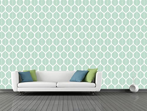 Image of CABANA HOMES Wall Stickers DIY Wallpaper for Walls Bedroom (45 x 125 cm, 2 Rolls) (12 sq. ft) Self Adhesive Decals Living Room, Green Leaf