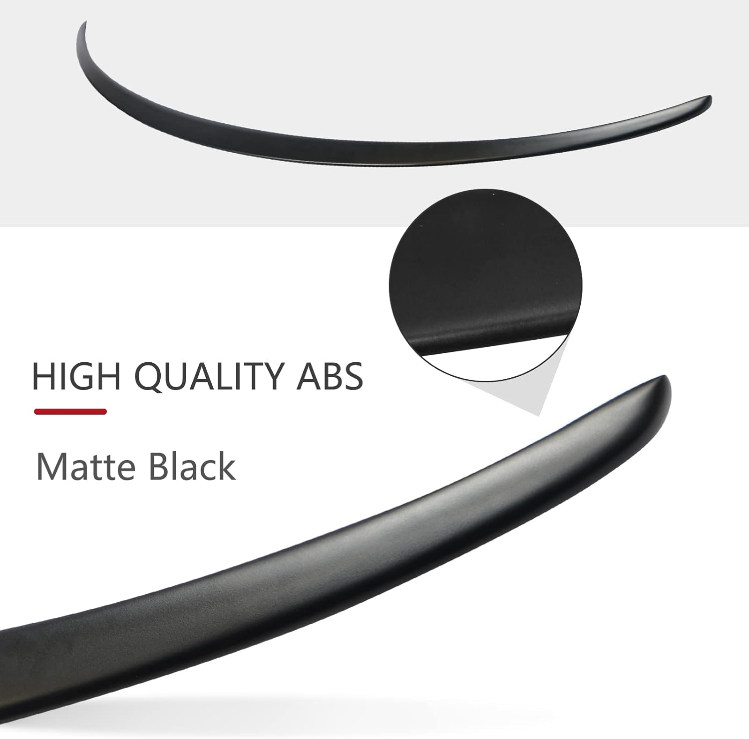 Compatible with Tesla Model Y Rear Spoiler Wing Replacement for Model Y 2020 2021 2022 2023 2024 Rear Trunk Lip Tail Lid Accessories ABS Strong Adhesive Matte Black