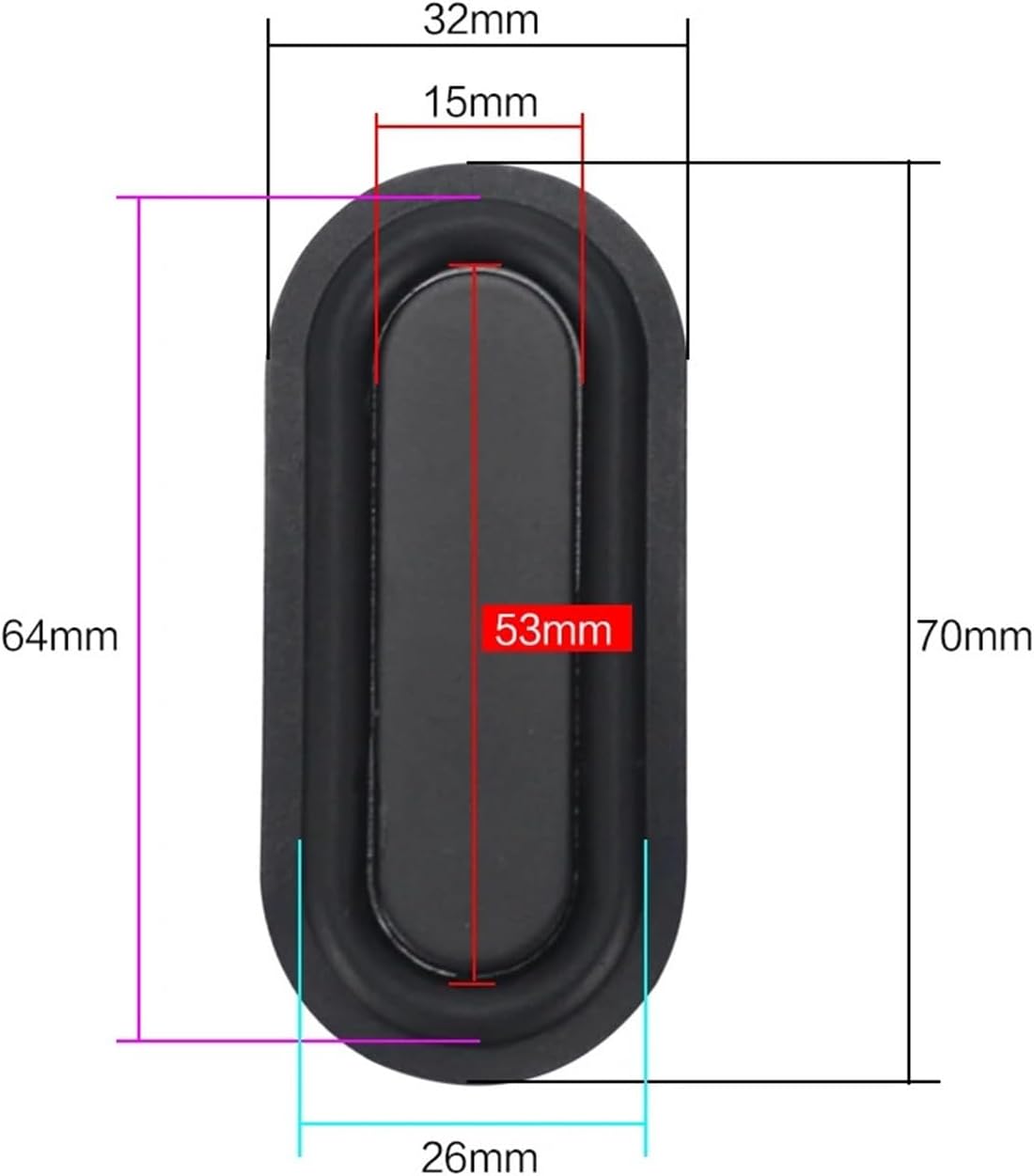 2PCS 70 * 32 MM Bass Radiation Passive Radiator Speaker Rubber Woofer Vibration Membrane for Subwoofer Speaker DIY