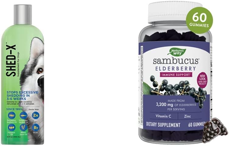Liquid Dog Supplement for Shedding + Elderberry Gummies for Immune Support