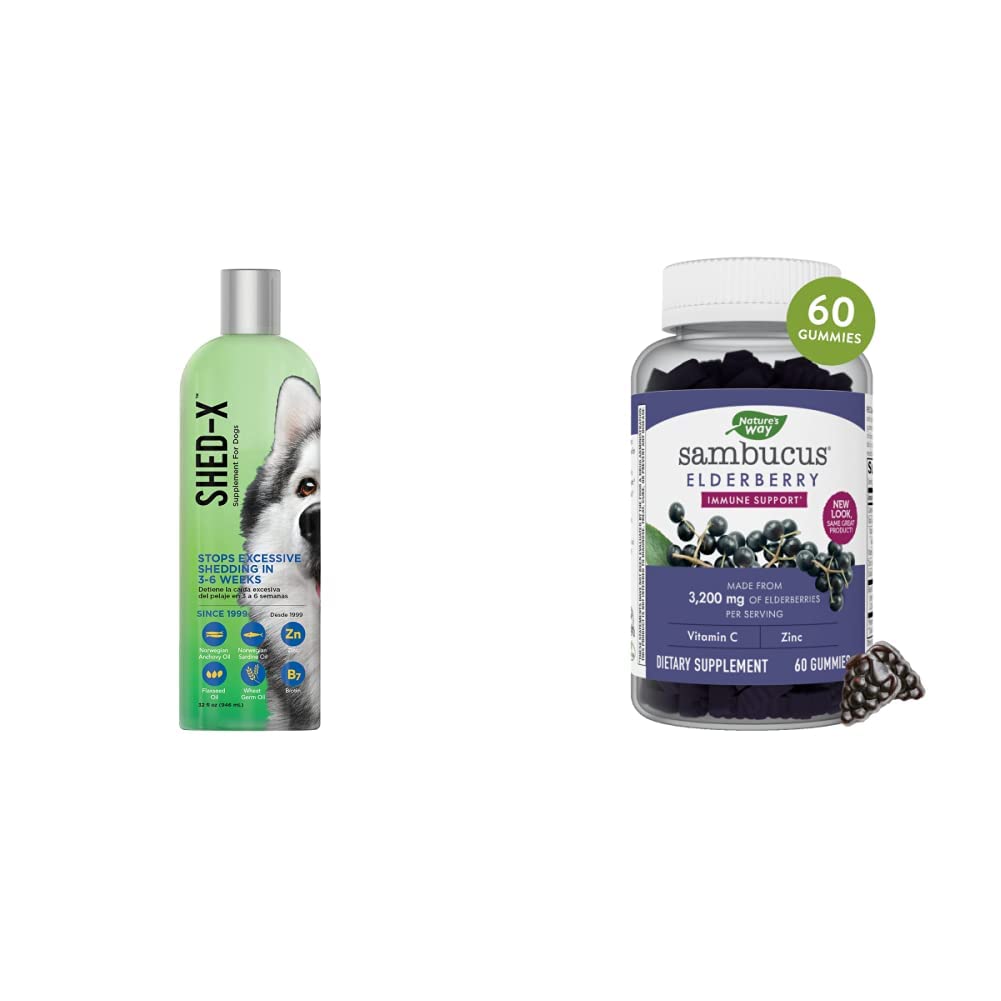 Liquid Dog Supplement for Shedding + Elderberry Gummies for Immune Support