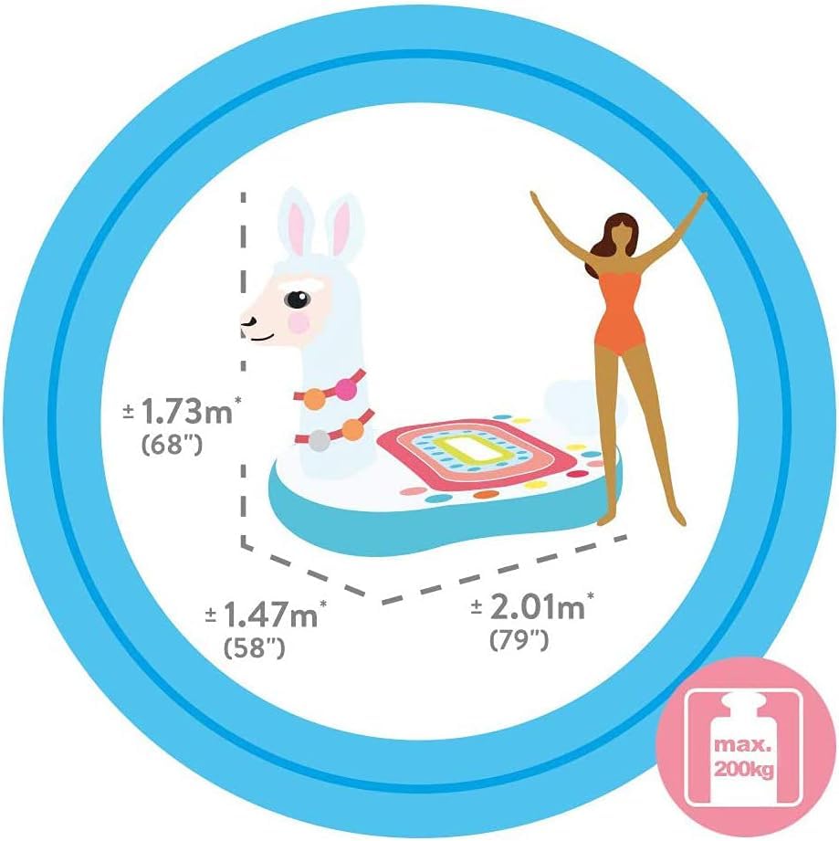 Image of Ride-On Air Inflatable Swimming Pool Float| Children Safety Rider Tube for Water Fun |Floater Raft Lounger Mattress Ring for Kids & Adults with Handles (Age 3+) (Llama)