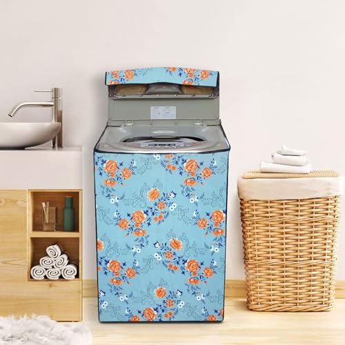 Image of Lithara Top Load Fully Automatic Washing Machine Cover for LG, Samsung, IFB, Whirlpool, Suitable for 5 kg & 5.5 Kg - Waterproof, Dustproof Cover (Print-2)