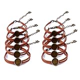 12 Stück Armband-Lünetten-Einstellungen, Lederarmband mit blanko Cabochon-Lünette, verstellbares Seil-Armband für Damen und Herren, Foto, Handwerk, DIY, Schmuckherstellung, Braun