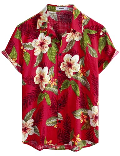 Image of VATPAVE Mens Casual Hawaiian Floral Shirts Short Sleeve Button Down Tropical Shirts Beach Summer Shirts