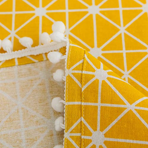 Image of Dust-Proof Refrigerator Cover Cotton Washing Machine Top Protector with Side Storage Bags Universal Cover Cloth for Home and Kitchen (Yellow Chessboard)