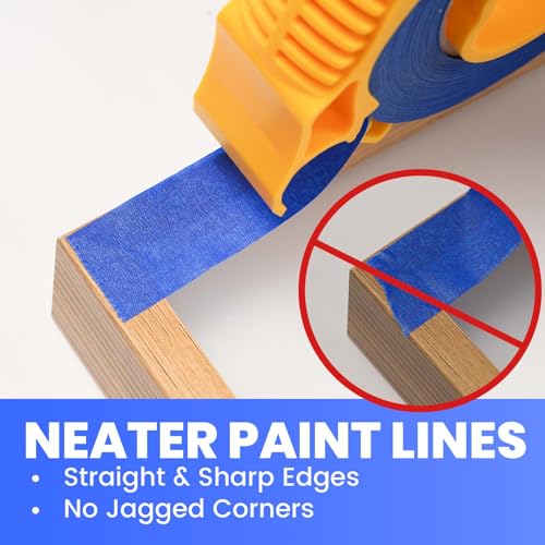 Image of ADHES Blue Painters Tape with Dispenser, 0.94 Inch x 60 Yards x 6 Rolls