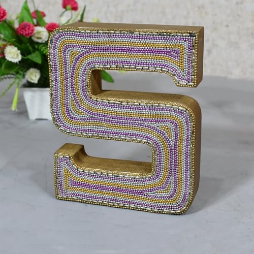 Handmade Eco-Friendly S Alphabet Letter Block for Study Room, Kids Room, Living Room, Hall, Cabin, Offices