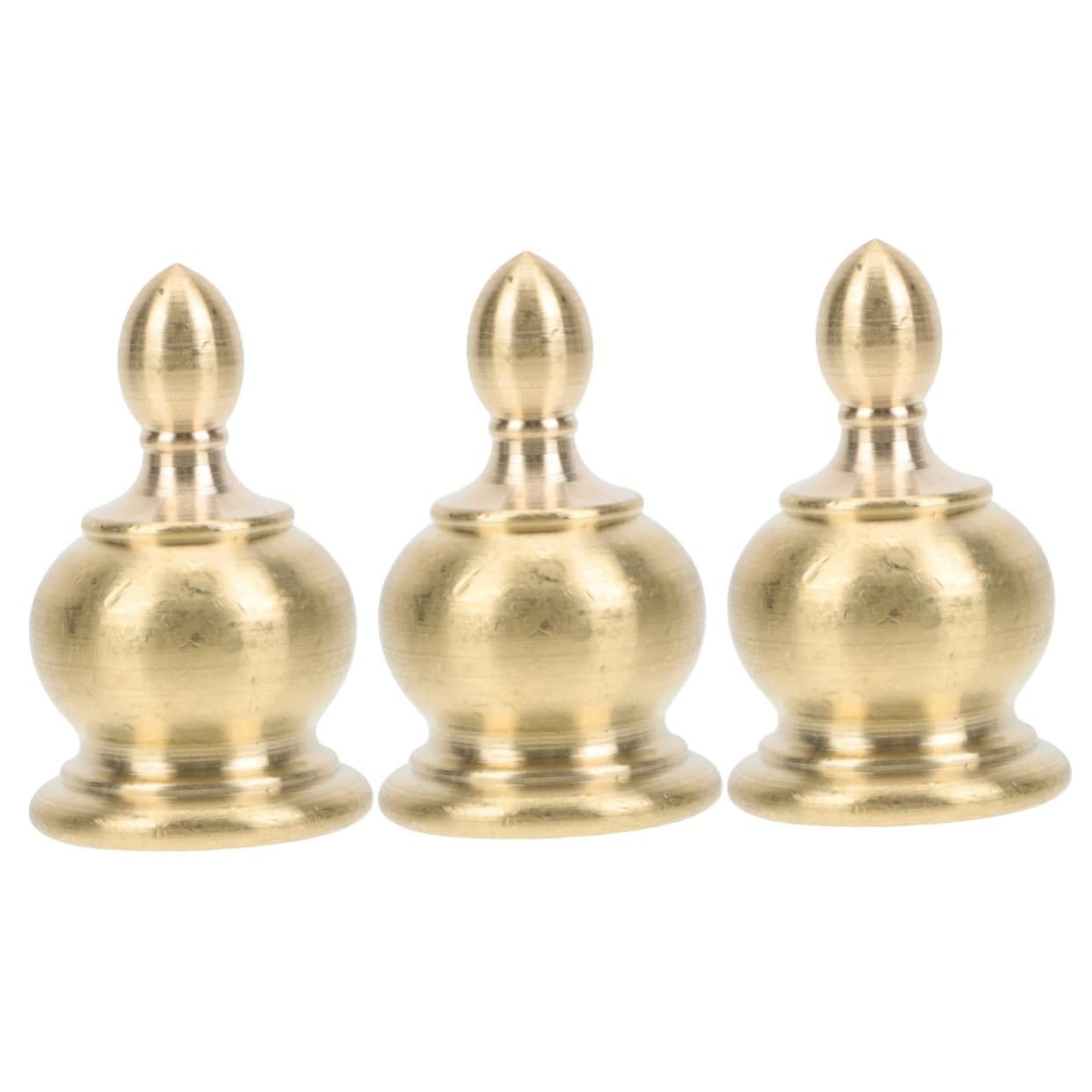 Housoutil 3pcs Table Lamp Accessories Lamp Finial Cap Knob Lamp Shade Finial Lamp Shades Finials Caps Retro Lamp Finials Light Fixture Screws Floor Internal Teeth Copper Lamp Cover