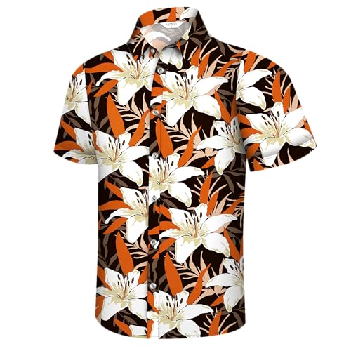 Image of Hawaiian Shirt for Men Tropical Shirts Summer Beach Button Down Short Sleeve Luau Aloha Floral Cruise Vacation Outfit 2026
