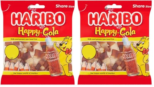 Image of HARIBO Happy Cola Share Size, Red & White, 140 g (Pack of 2)