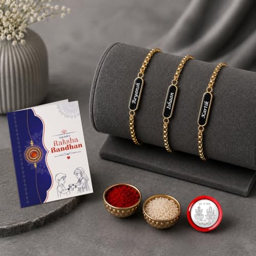 Image of Oblivion Bracelet for Men - Personalized Rakhi Bracelet, Engrave Name or Message for Special Occasion Raksha Bandhan for Brothers, Customized Stylish Adjustable Wrist Accessory
