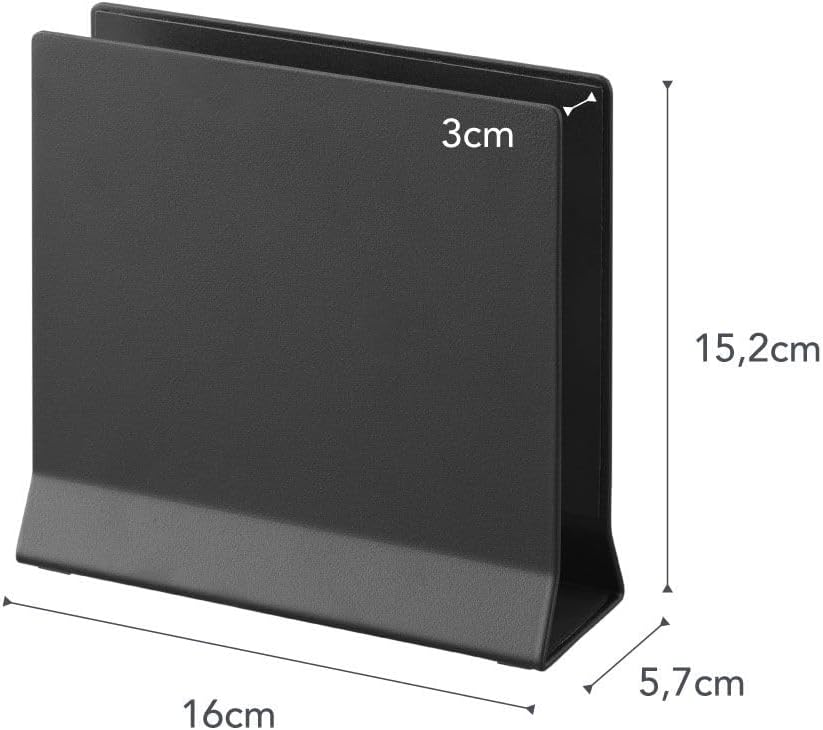 Yamazaki 4499 Slim Laptop Stand, Black, Approx. W 6.3 x D 2.2 x H 6.0 inches (16 x 5.7 x 15.2 cm), Tower Tower Laptop Storage, Vertical Placement, Space Saving