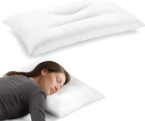 Ultra Thin Pillow for Sleeping – 2.75" Flat Pillow with Soft Down Alternative Fill, Slim Low Loft Design for Comfortable Stomach Sleeper Support, 100% Cotton Cover, Machine Washable, 20" x 26"