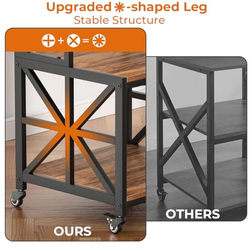 Image of GreenForest Printer Stand with Lockable Wheels, Heavy Duty Printer Table