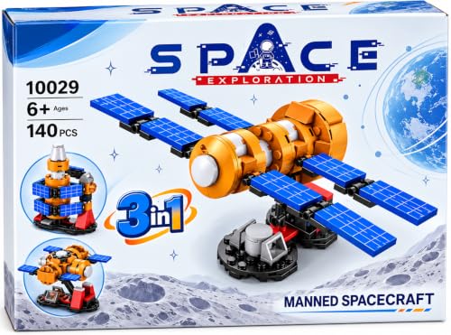 Image of SUPER TOY 3 in 1 Educational Building Blocks Space Exploration Set for Kids, DIY STEM Construction Toy with 155 Pieces, 3 Different Models, Creative Learning Building Kit for Boys & Girls Ages 6+