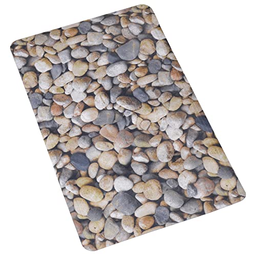 sourcing map Bath Tub Shower Mat, 34.6" x 15.7" PVC Bath Mat Rug Non-Slip Pebble Pattern Bathtub Mat with Suction Cups for Bathroom Bathtub Mats