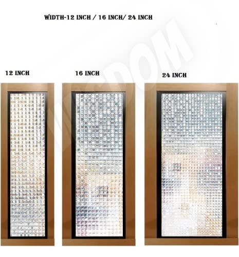 Image of WISDOM Privacy Window Film Frosted Glass Film Glass Film No Glue Anti-UV Window Sticker Non Adhesive for Privacy Office Meeting Room Bathroom Living Room (CRSTAL Mosaic, 24 x 96 inch)