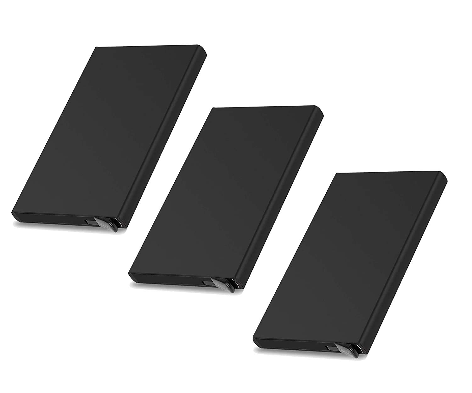 quality slim rfid security 7 debit/credit pop up card holder (pack of 3) (black*3)
