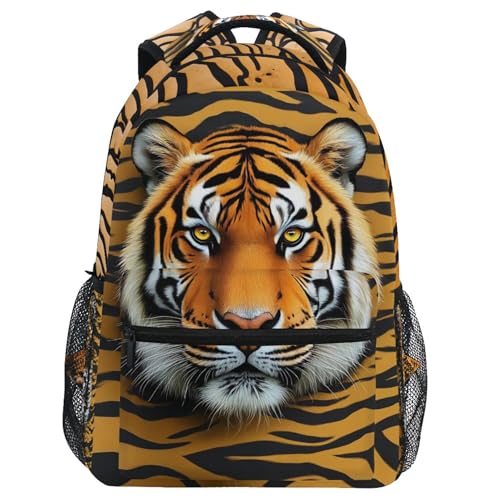 Wamika Mochila infantil com laço rosa, botas de cowgirl, mochilas escolares para meninos e meninas, bolsa para livros pré-escolares, Tigre, 11.5 x 8 x 16 IN
