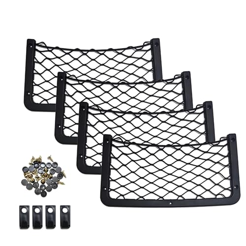 Filet de rangement autocollant pour voiture élastique et résistant