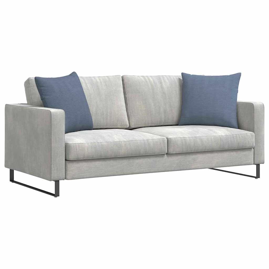Set 2 Cuscini Divano Blu 50x50 cm Tessuto Corduroy Sfoderabili | Morbidi cuscini quadrati per soggiorno e camera da letto con imbottitura soffice e chiusura a cerniera pratica.
